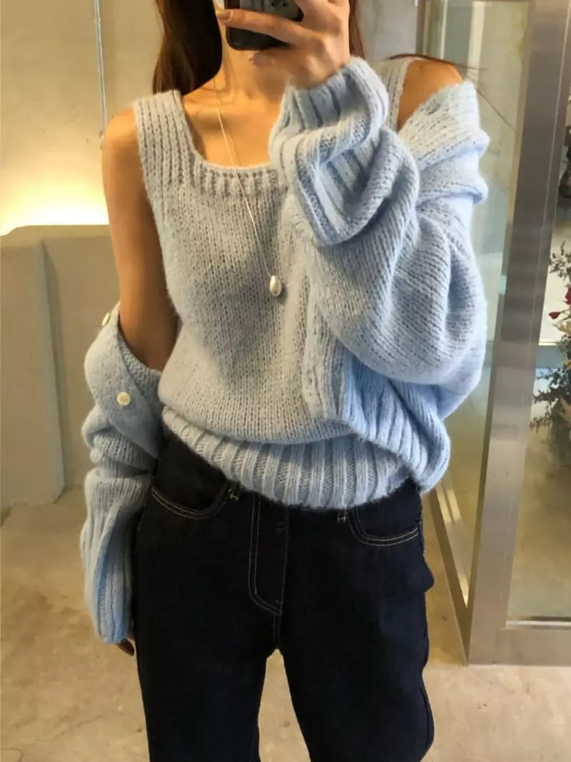 Fave - Korean Women Fashion - #womensfashion - Aoura Knit Tee - 6