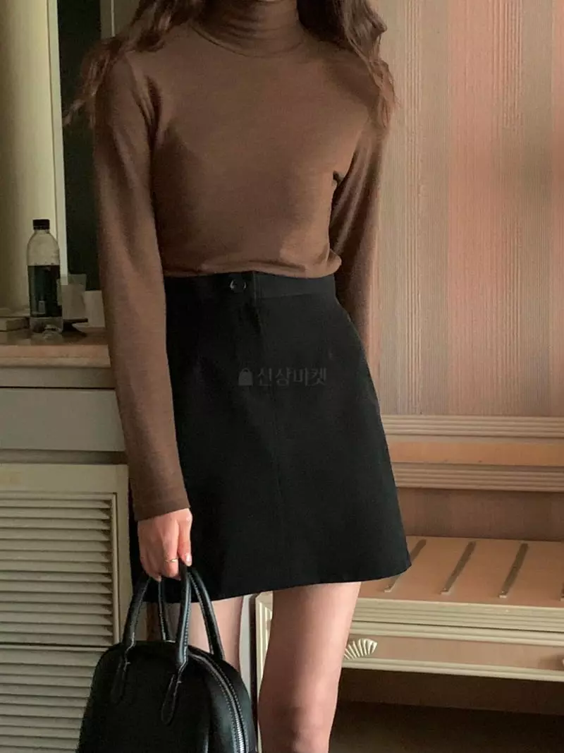 February - Korean Women Fashion - #momslook - Color Turtleneck Tee - 5
