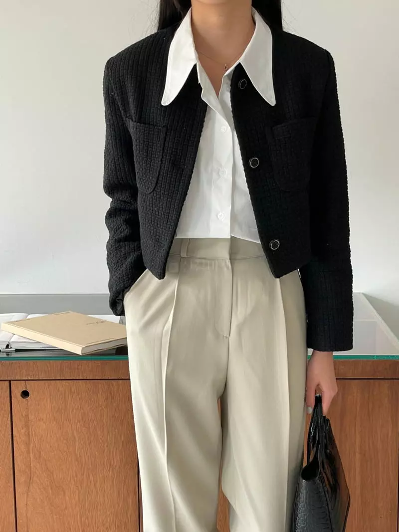 February - Korean Women Fashion - #momslook - Chess Jacket