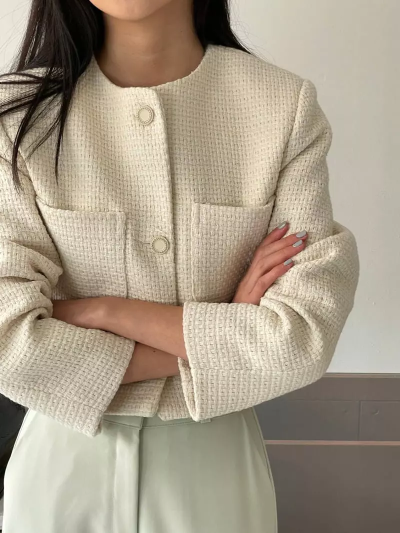 February - Korean Women Fashion - #momslook - Chess Jacket - 5