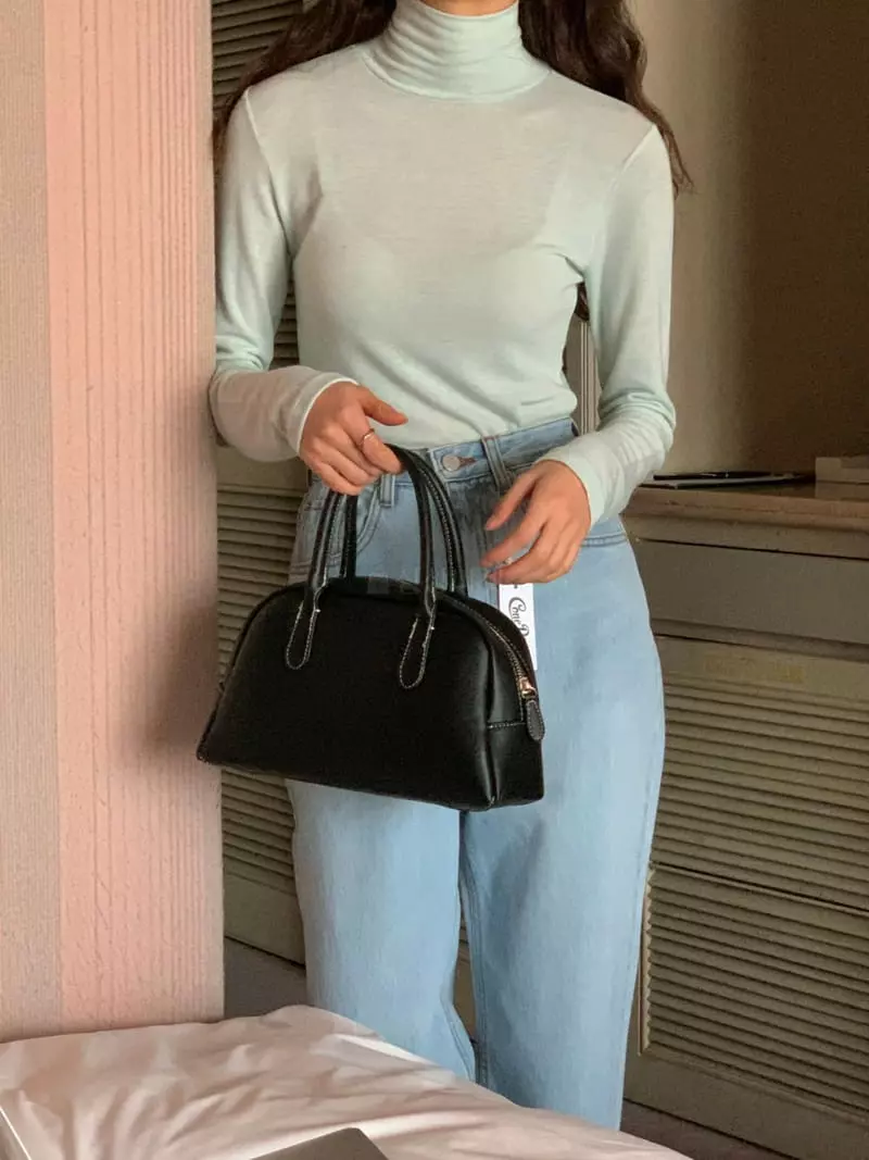 February - Korean Women Fashion - #vintageinspired - Color Turtleneck Tee - 11