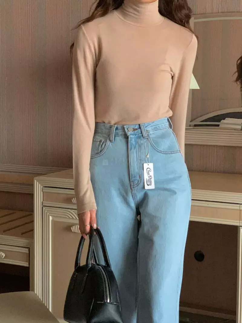 February - Korean Women Fashion - #vintagekidsstyle - Color Turtleneck Tee - 12