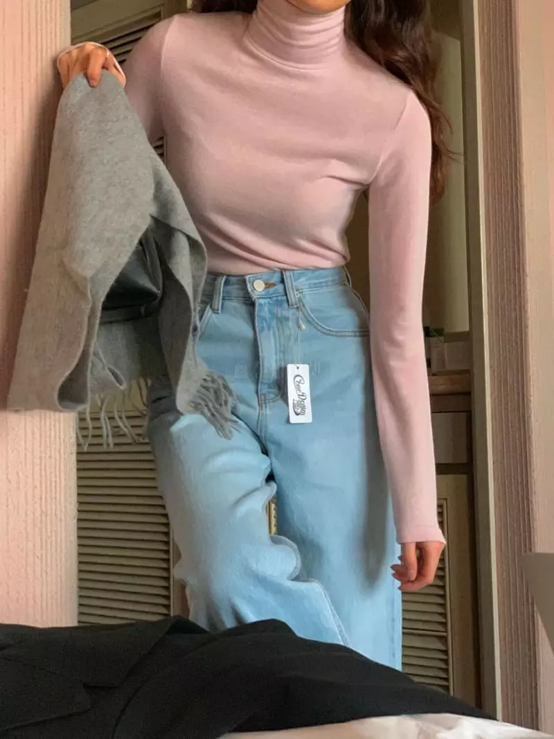 February - Korean Women Fashion - #womensfashion - Color Turtleneck Tee - 2