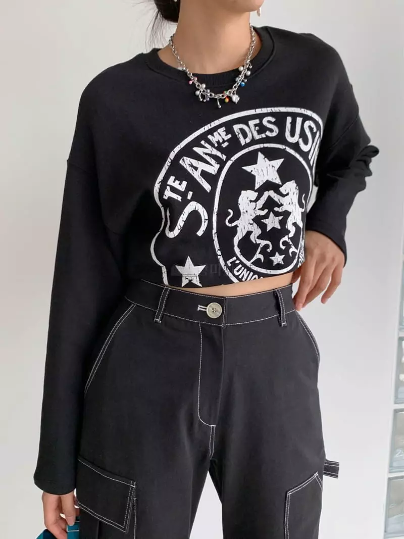 Feffer - Korean Women Fashion - #thelittlethings - Half Sweatshirt - 4