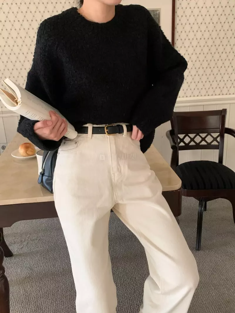 Ff - Korean Women Fashion - #momslook - Heavy Mohair Knit Tee - 2
