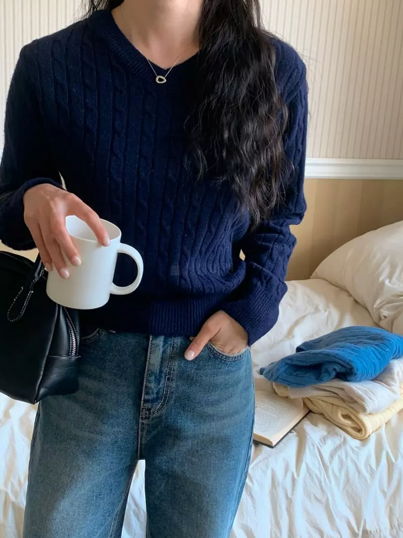 Ff - Korean Women Fashion - #momslook - Paul Twist Knit Tee - 4