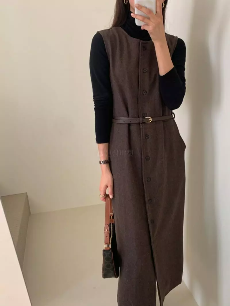 Ff - Korean Women Fashion - #momslook - Belt One-piece