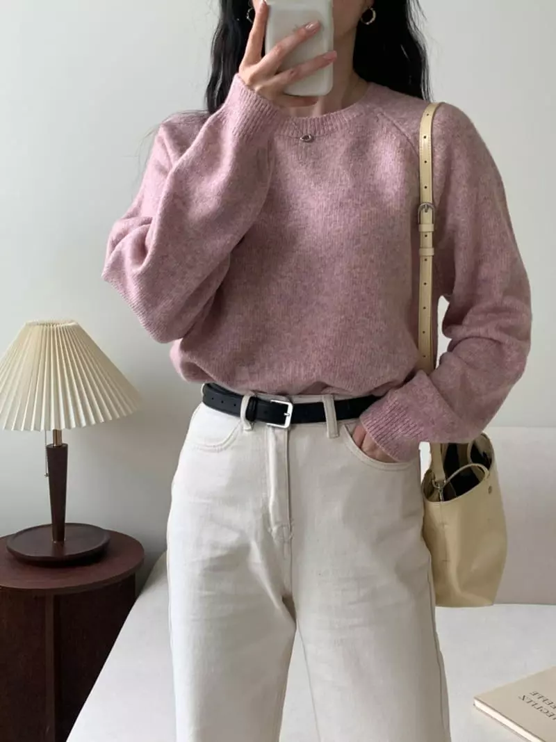 Ff - Korean Women Fashion - #momslook - Off Knit Tee - 6
