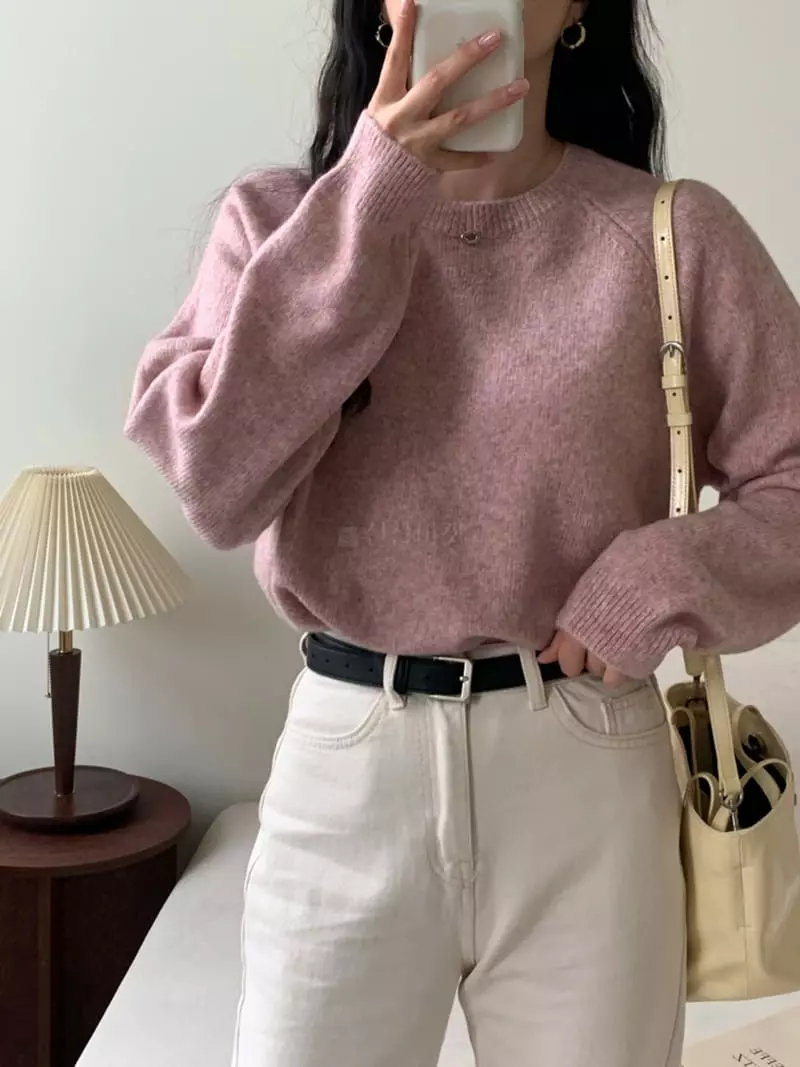 Ff - Korean Women Fashion - #momslook - Off Knit Tee - 8