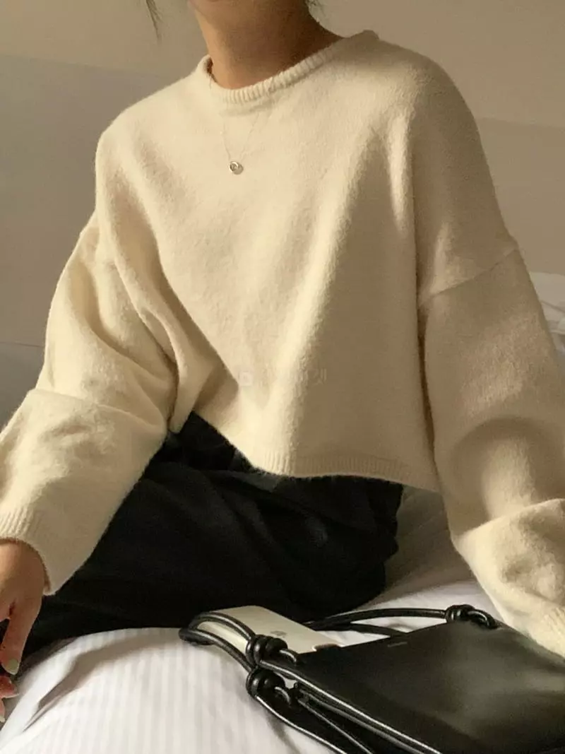 Ff - Korean Women Fashion - #momslook - Simple Knit Tee - 11