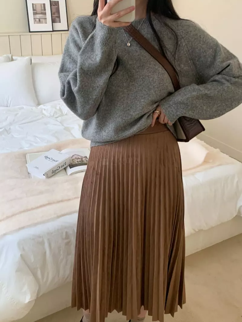 Ff - Korean Women Fashion - #momslook - Suede Skirt - 6