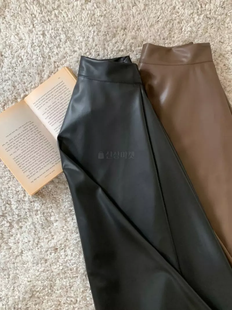Ff - Korean Women Fashion - #womensfashion - Leather Skirt - 4
