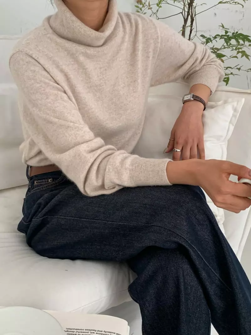 Ff - Korean Women Fashion - #momslook - Racoon Turtleneck Knit Tee - 7