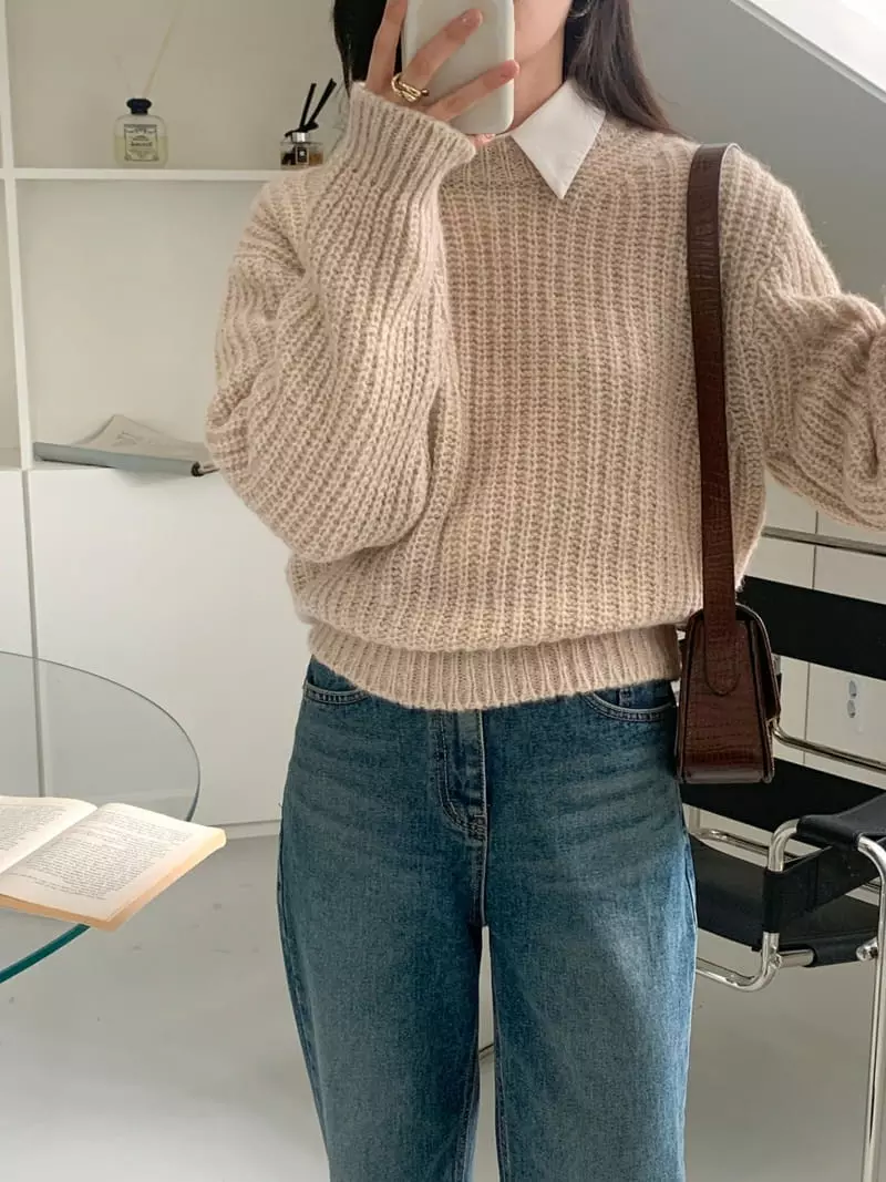 Ff - Korean Women Fashion - #shopsmall - Jade Alpaca Knit Tee - 2