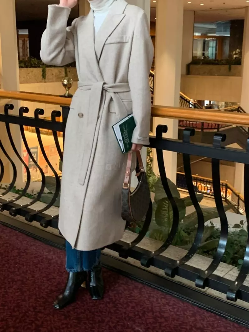 Ff - Korean Women Fashion - #shopsmall - Double Herringbone Coat - 7