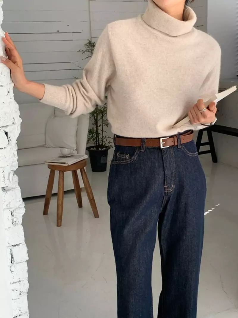 Ff - Korean Women Fashion - #vintagekidsstyle - Racoon Turtleneck Knit Tee - 12