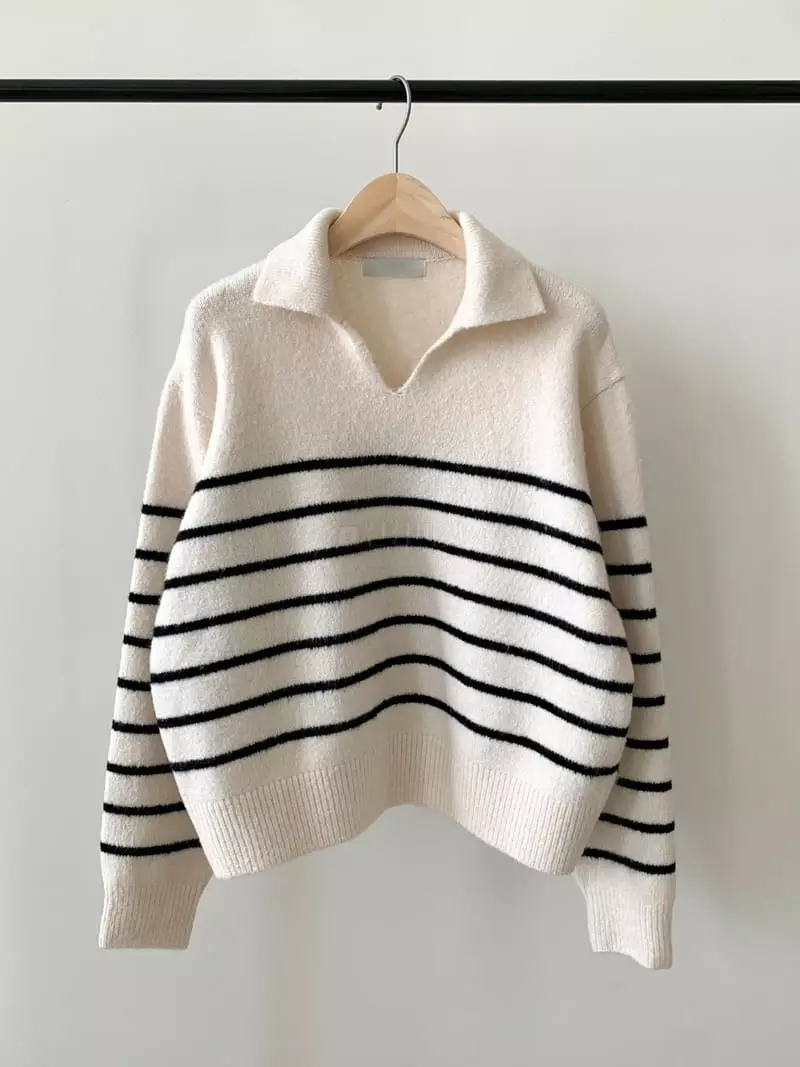 Ff - Korean Women Fashion - #womensfashion - Awesome Stripes Kint Tee - 7