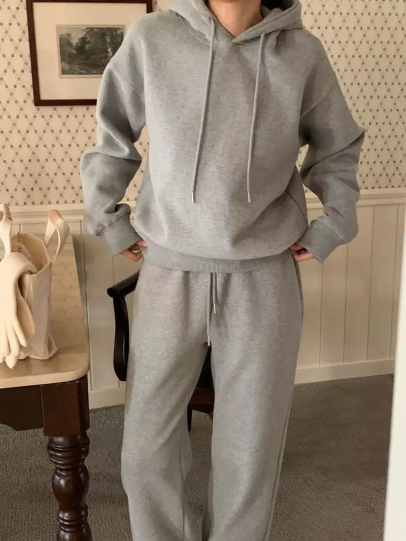 Ff - Korean Women Fashion - #womensfashion - Fleece Top Bottom Set - 2