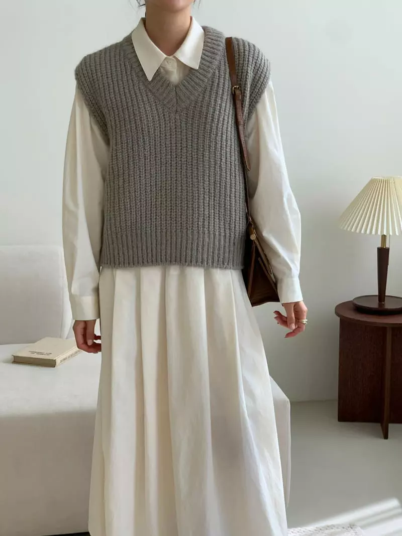 Ff - Korean Women Fashion - #womensfashion - Alpaca Vest Knit Tee