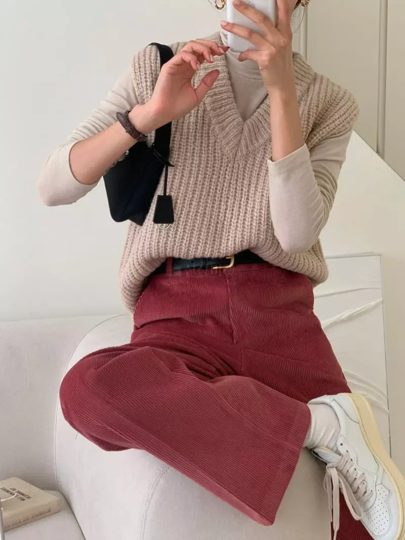 Ff - Korean Women Fashion - #womensfashion - Alpaca Vest Knit Tee - 7