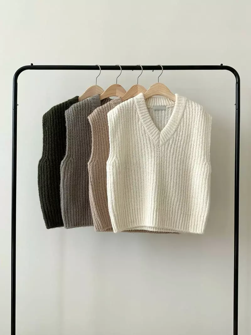 Ff - Korean Women Fashion - #womensfashion - Alpaca Vest Knit Tee - 9