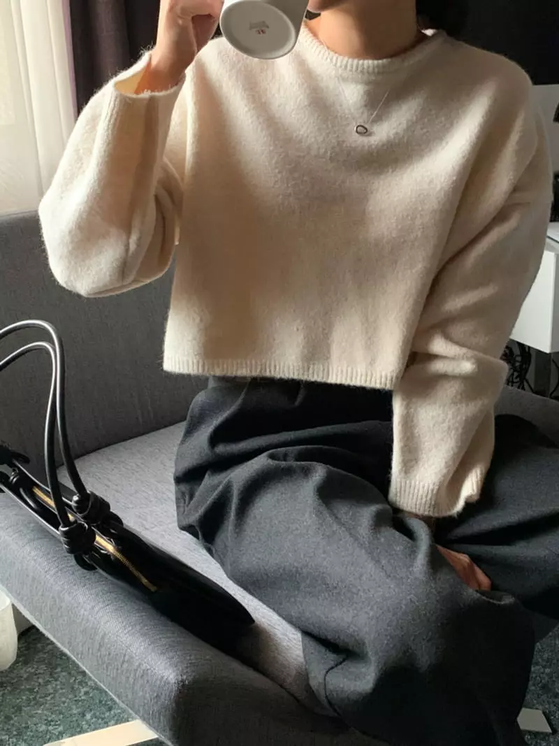 Ff - Korean Women Fashion - #womensfashion - Simple Knit Tee - 2