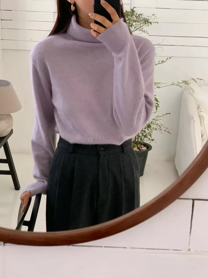 Ff - Korean Women Fashion - #womensfashion - Racoon Turtleneck Knit Tee - 2