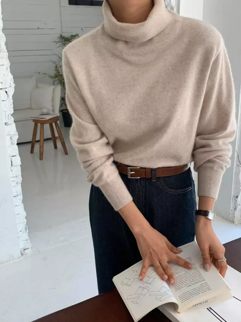 Ff - Korean Women Fashion - #womensfashion - Racoon Turtleneck Knit Tee - 6