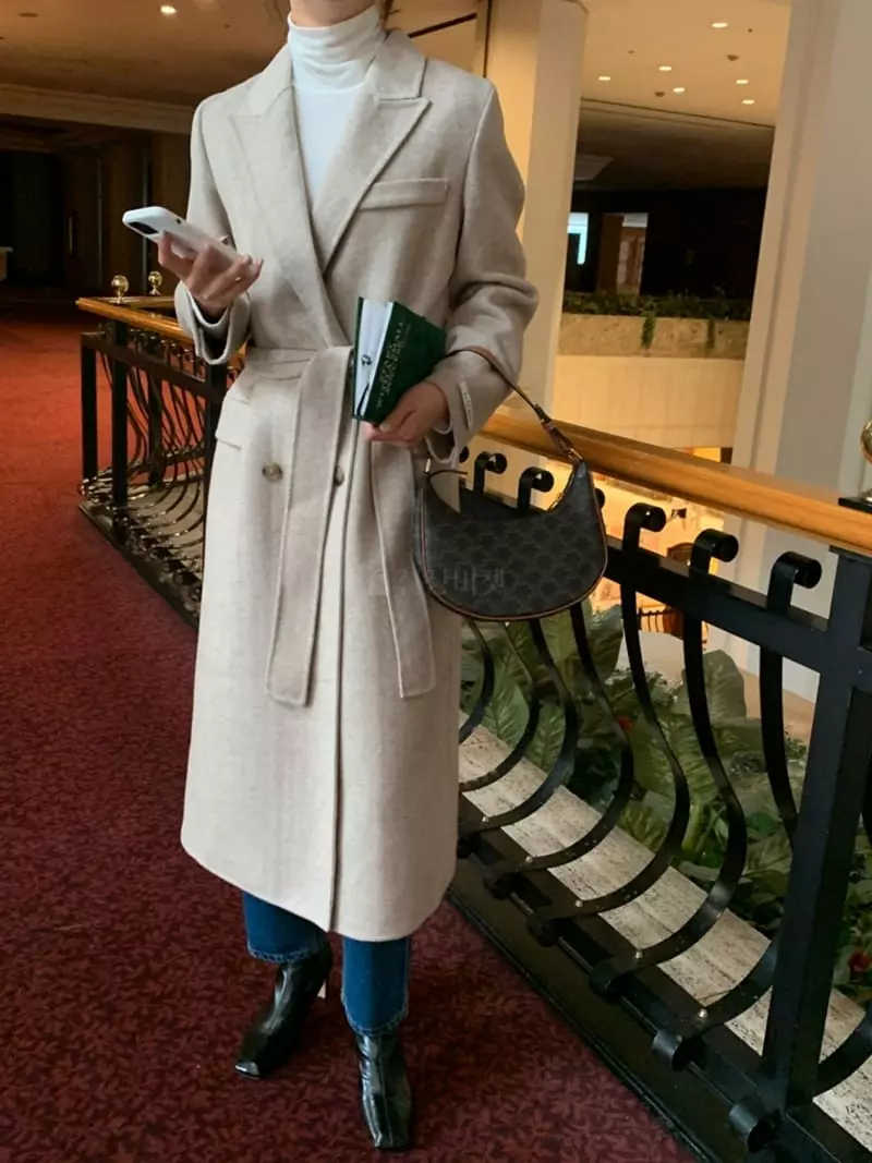 Ff - Korean Women Fashion - #womensfashion - Double Herringbone Coat