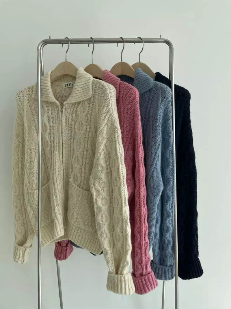Fifty - Korean Women Fashion - #vintagekidsstyle - Collar Zip-up - 11