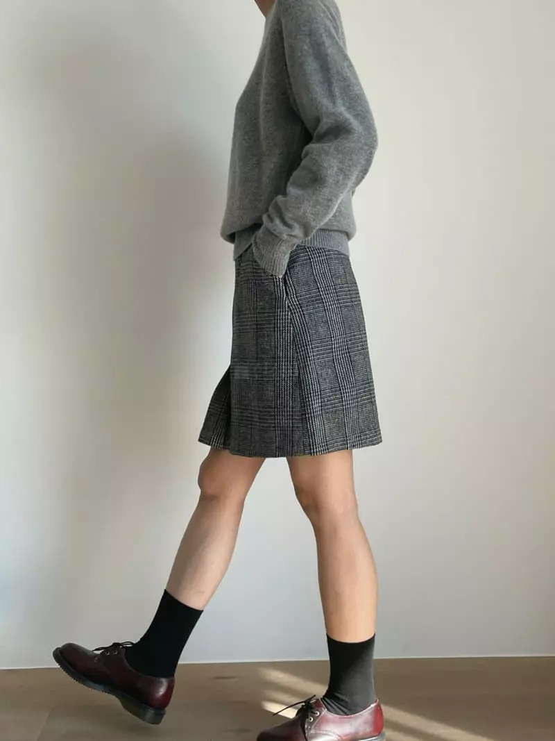 Fifty - Korean Women Fashion - #womensfashion - Check Mini Skirt - 2