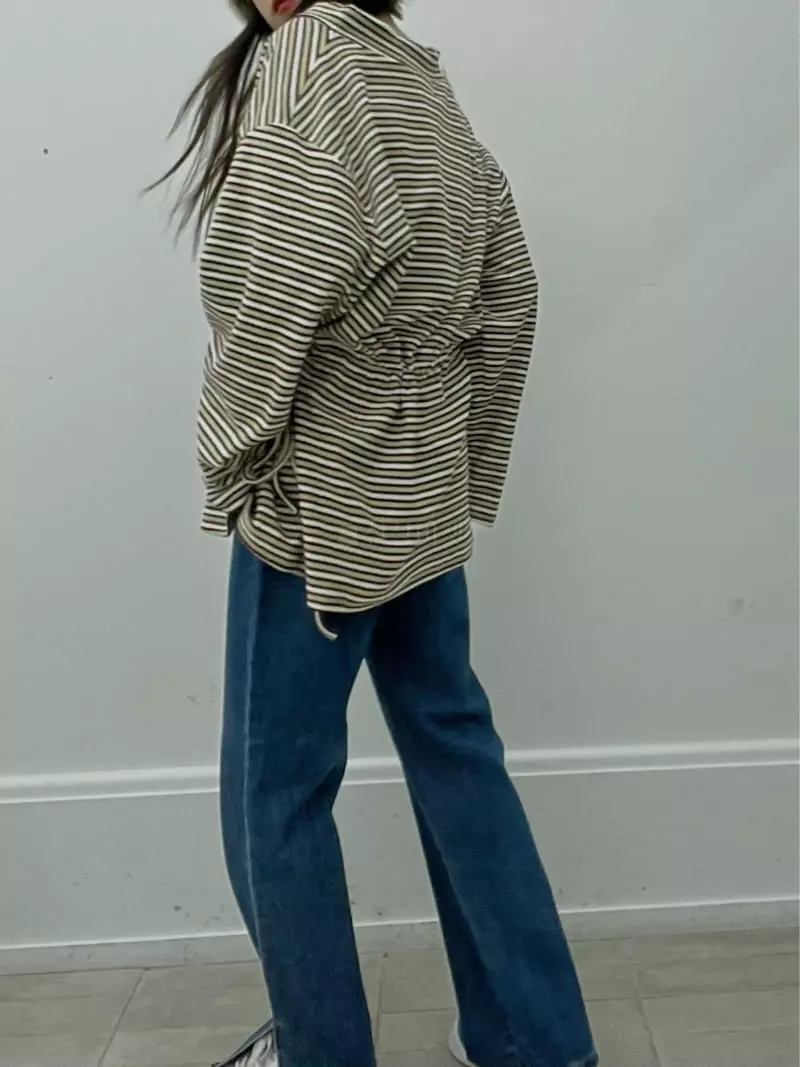 Flipar - Korean Women Fashion - #momslook - V Stripes Tee - 7