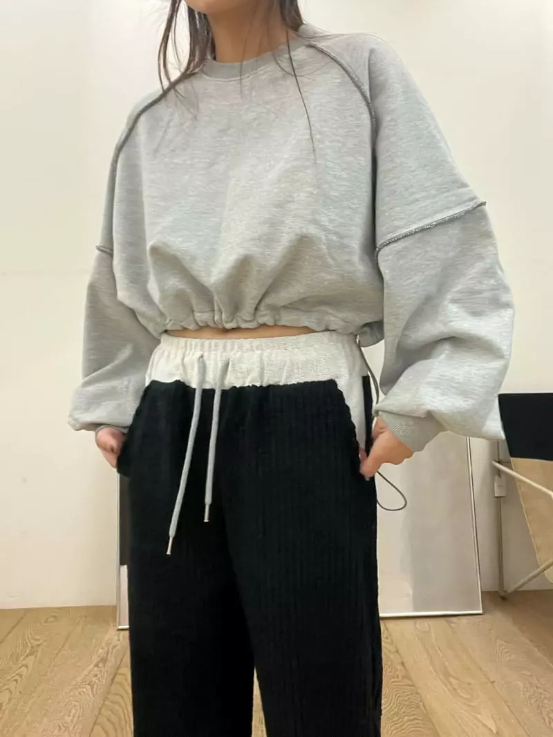 Flipar - Korean Women Fashion - #momslook - Puff Crop Sweatshirt - 5