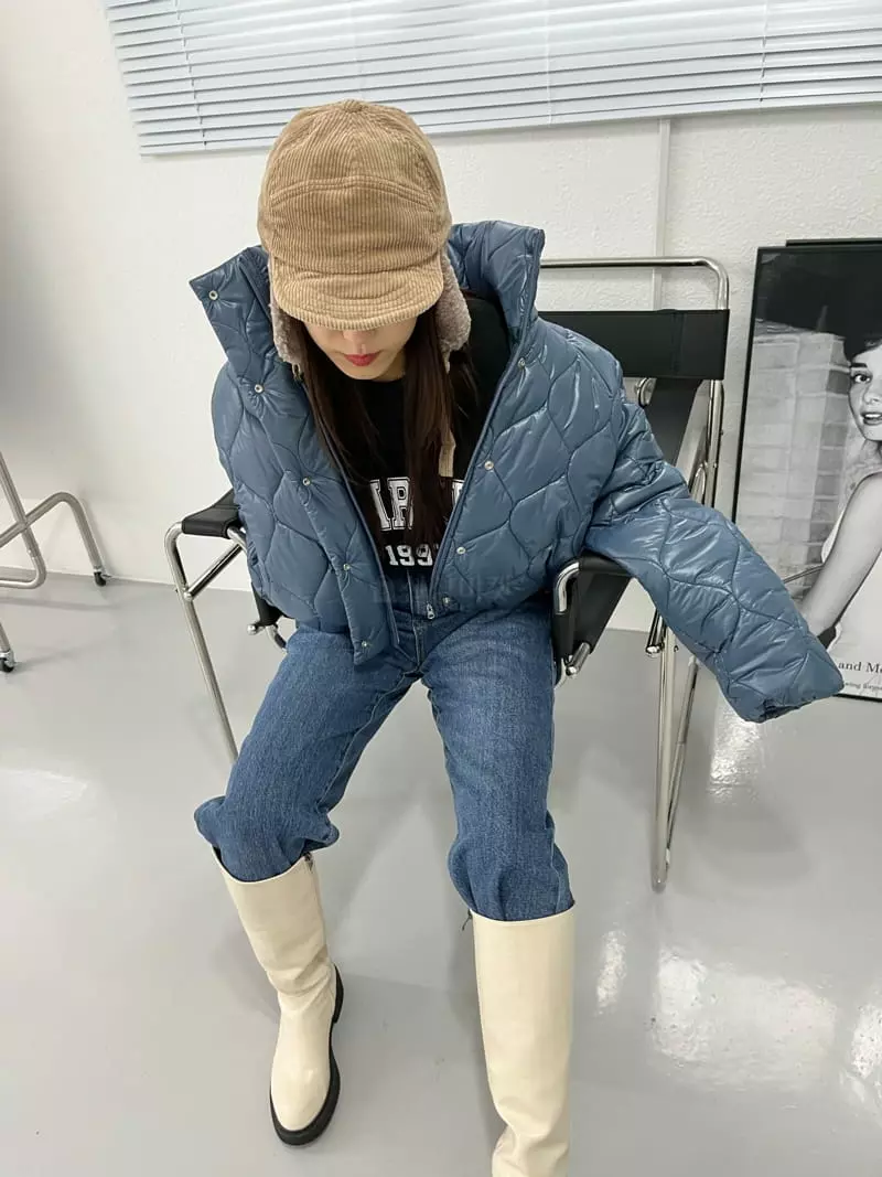 Flipar - Korean Women Fashion - #momslook - Peach Padding Jacket - 12