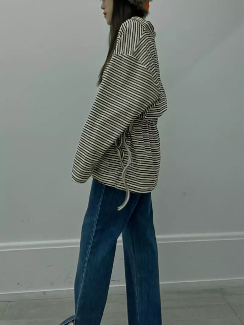 Flipar - Korean Women Fashion - #vintageinspired - V Stripes Tee - 9