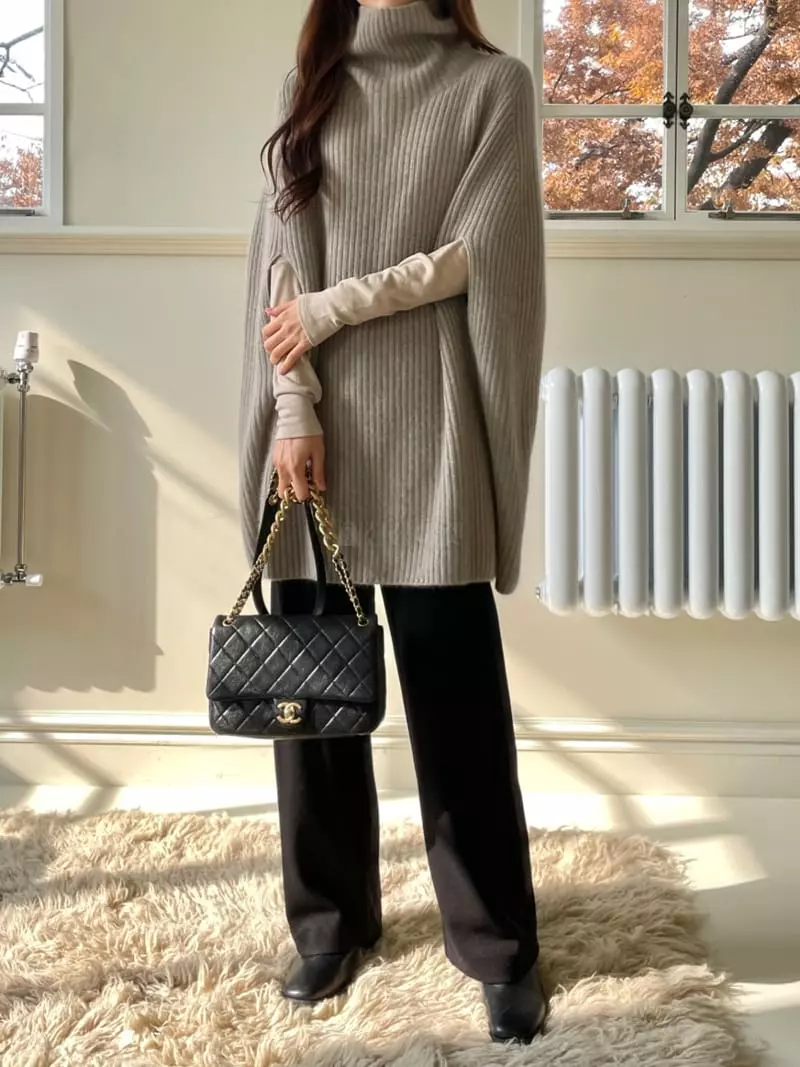 Floaty - Korean Women Fashion - #momslook - Whole Turtleneck Knit Tee - 3