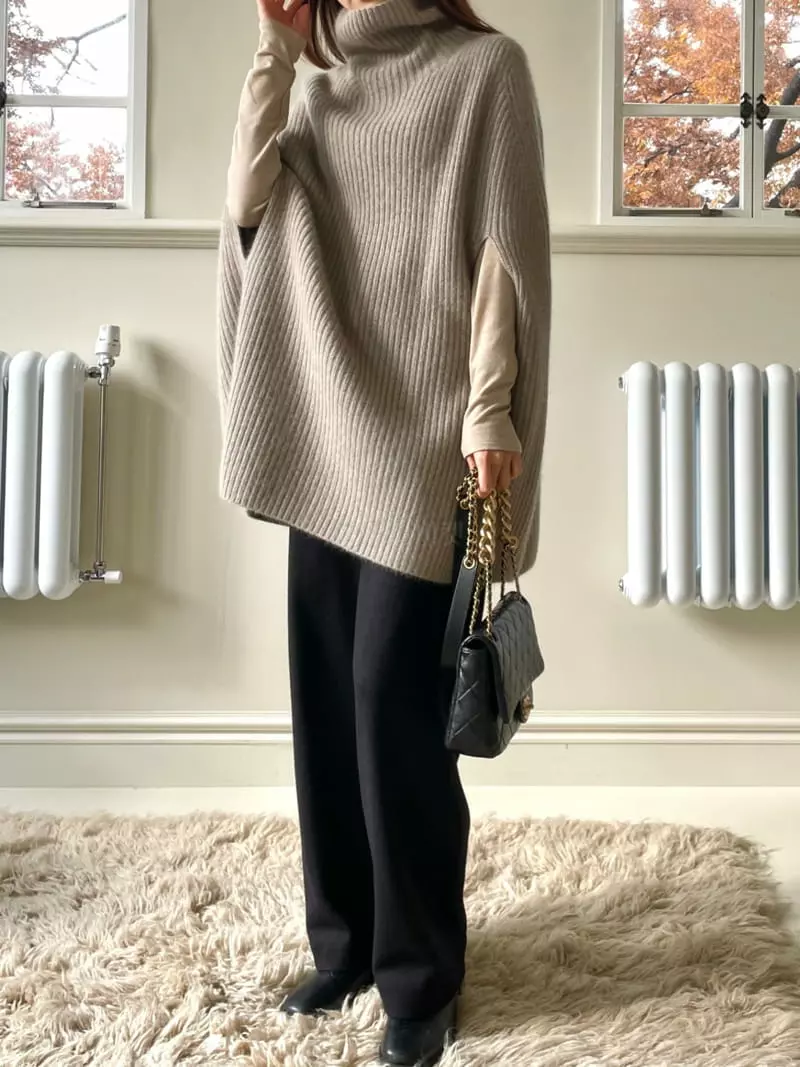 Floaty - Korean Women Fashion - #momslook - Whole Turtleneck Knit Tee - 5