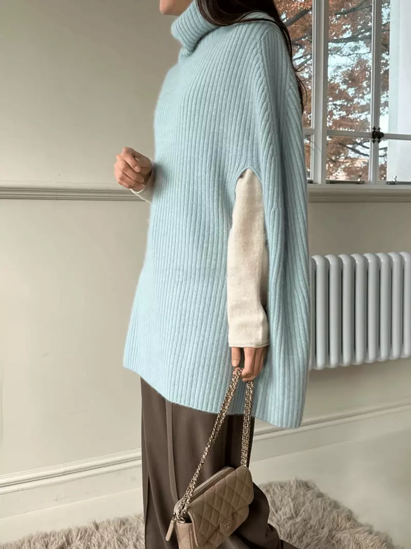 Floaty - Korean Women Fashion - #momslook - Whole Turtleneck Knit Tee - 7