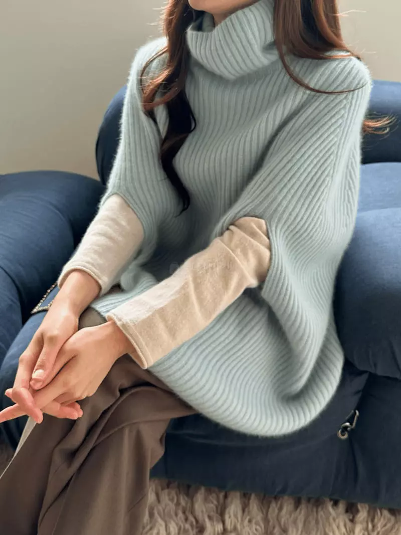 Floaty - Korean Women Fashion - #momslook - Whole Turtleneck Knit Tee - 9