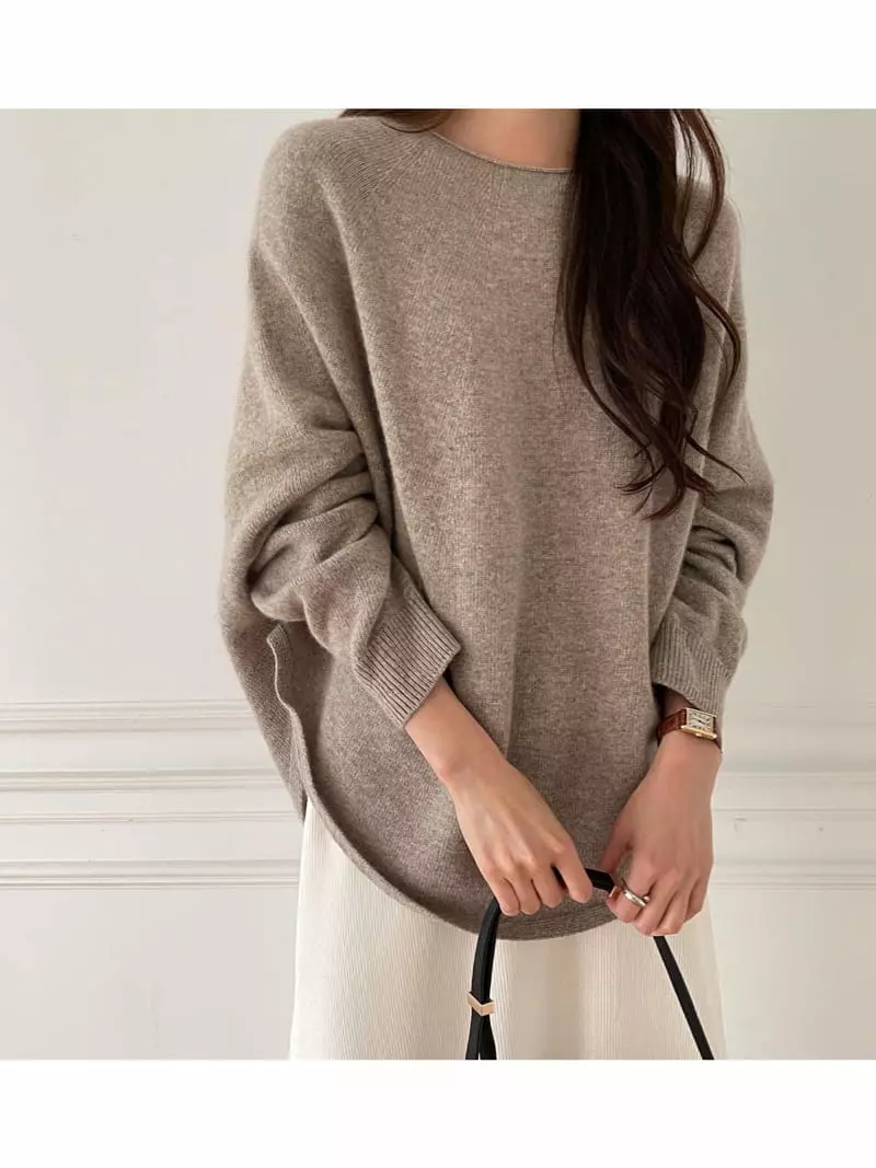 Floaty - Korean Women Fashion - #momslook - Whole Gament Bathy Knit Tee - 3
