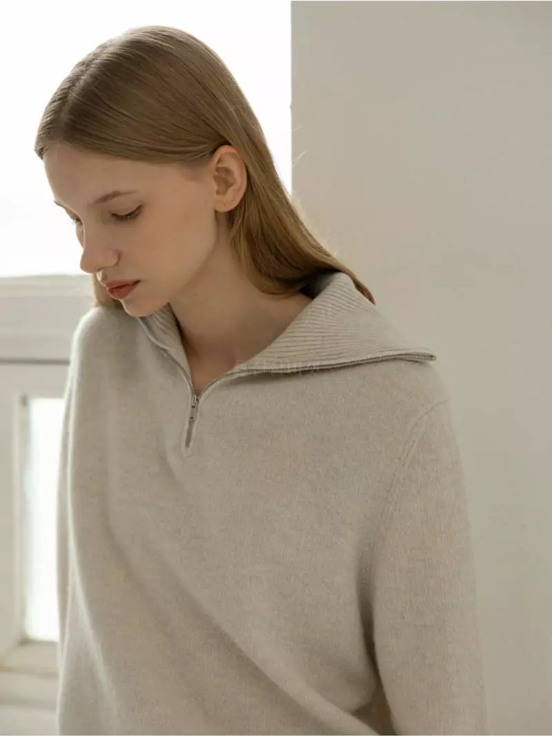 Floaty - Korean Women Fashion - #womensfashion - Jenny Collar Knit Tee - 4