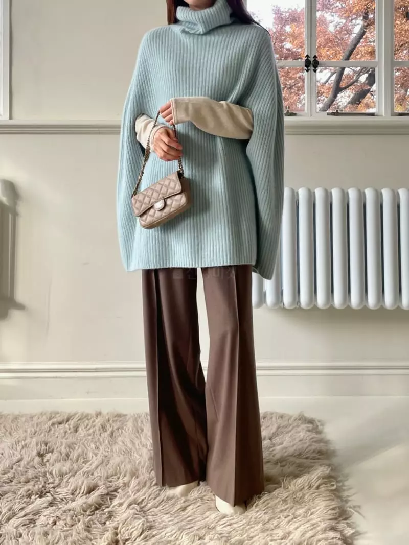 Floaty - Korean Women Fashion - #womensfashion - Whole Turtleneck Knit Tee - 12
