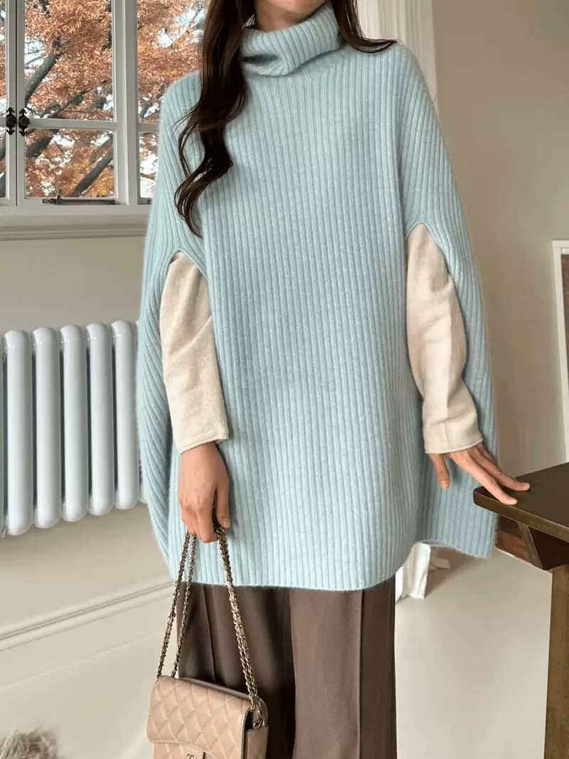 Floaty - Korean Women Fashion - #womensfashion - Whole Turtleneck Knit Tee - 8