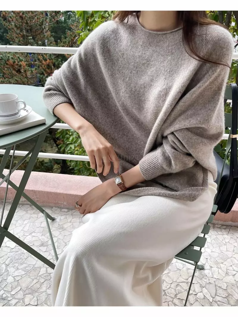 Floaty - Korean Women Fashion - #womensfashion - Whole Gament Bathy Knit Tee - 2