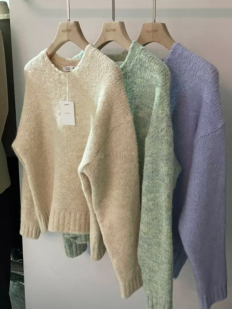 Flutter - Korean Women Fashion - #momslook - Pomps Knit Tee - 12