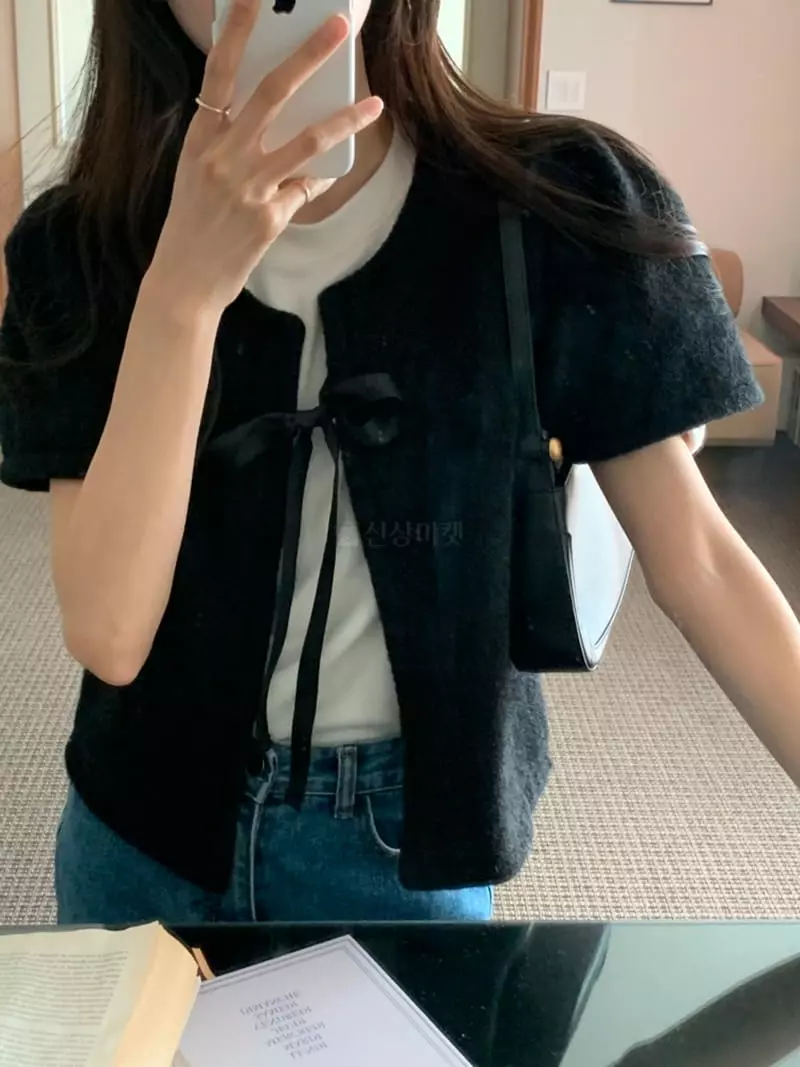 Flutter - Korean Women Fashion - #momslook - Ribbon Cardigan - 5