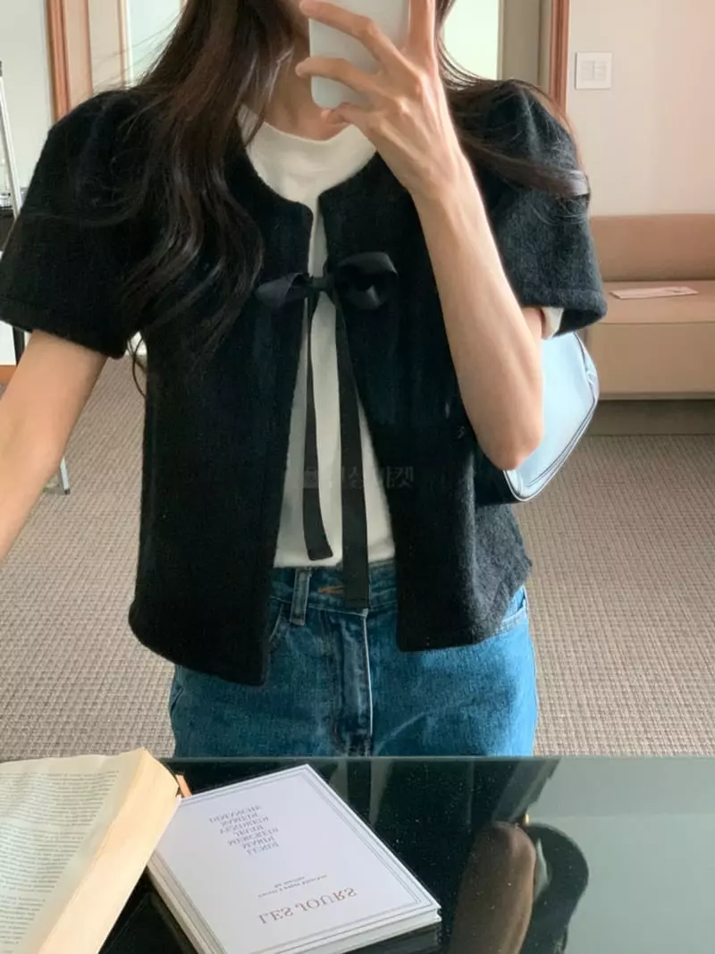 Flutter - Korean Women Fashion - #momslook - Ribbon Cardigan - 6