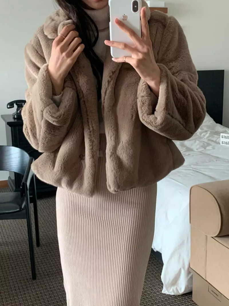 Flutter - Korean Women Fashion - #pursuepretty - Mink Jacket - 11