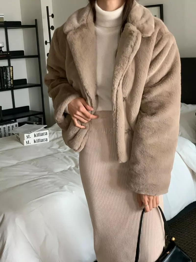 Flutter - Korean Women Fashion - #restrostyle - Mink Jacket - 12