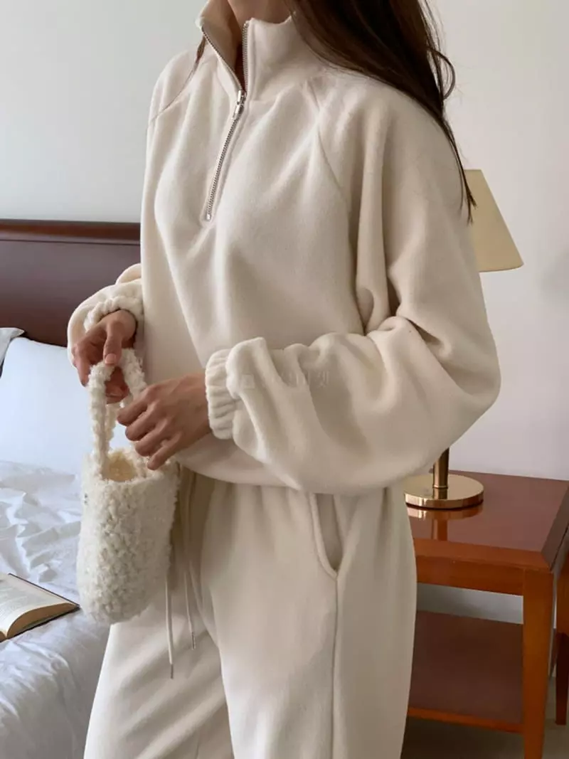 Flutter - Korean Women Fashion - #restrostyle - Fleece Zip-up - 2